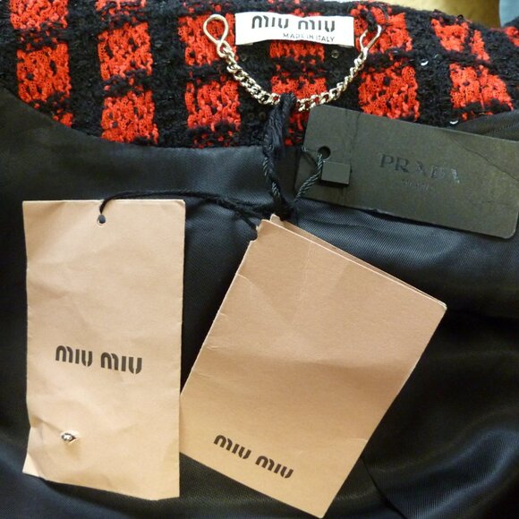 Miu Miu V-Neck CheckTtweed Jacket - Picture 9 of 11